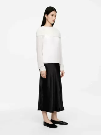 Bias-Cut Satin Skirt