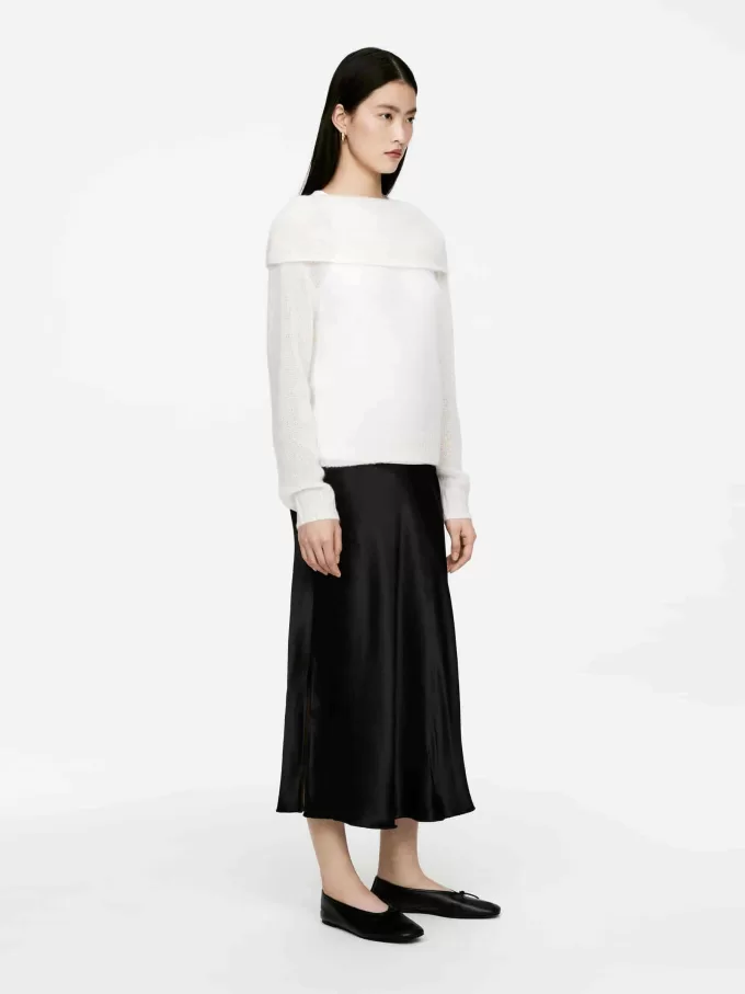 Bias-Cut Satin Skirt