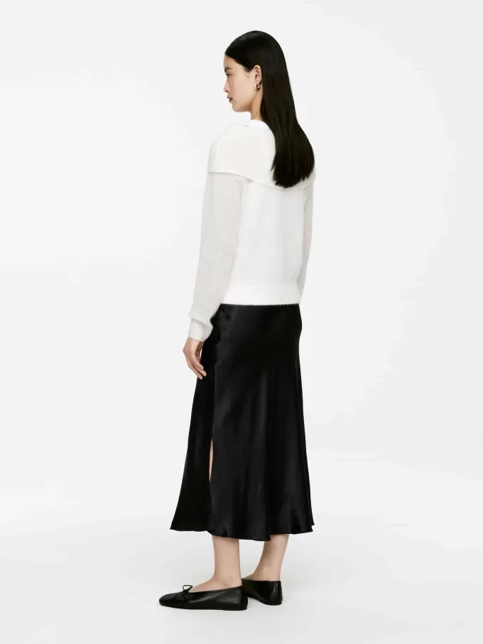 Bias-Cut Satin Skirt