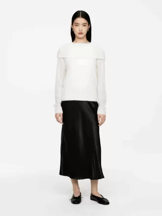 Bias-Cut Satin Skirt