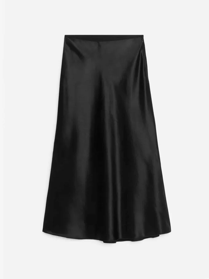 Bias-Cut Satin Skirt