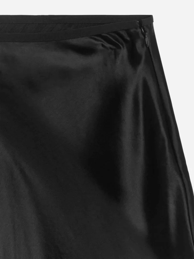 Bias-Cut Satin Skirt