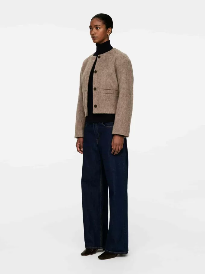 Brushed Wool-Blend Jacket