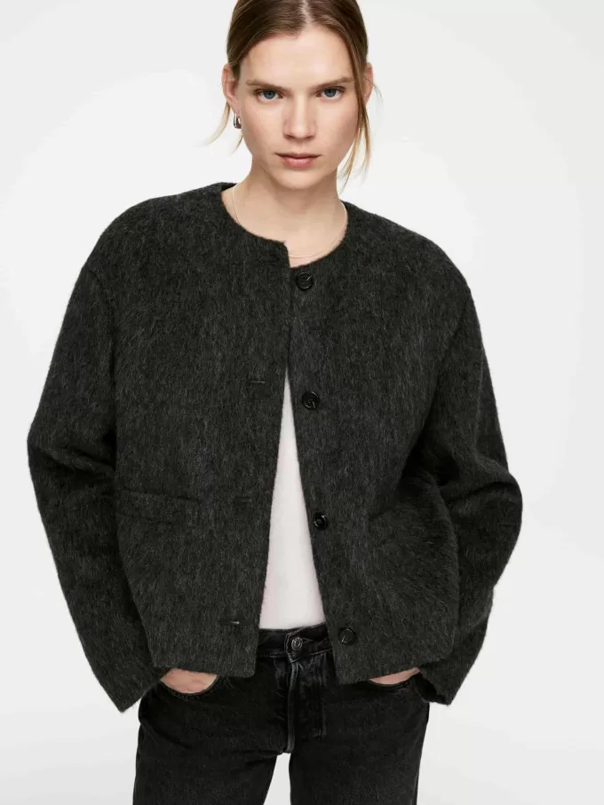 Brushed Wool-Blend Jacket