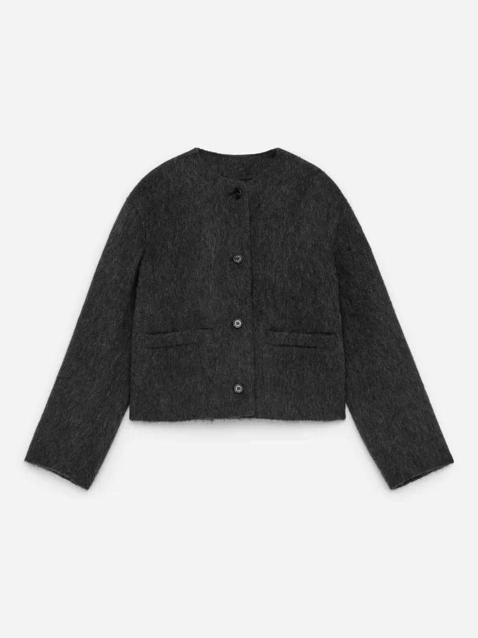 Brushed Wool-Blend Jacket