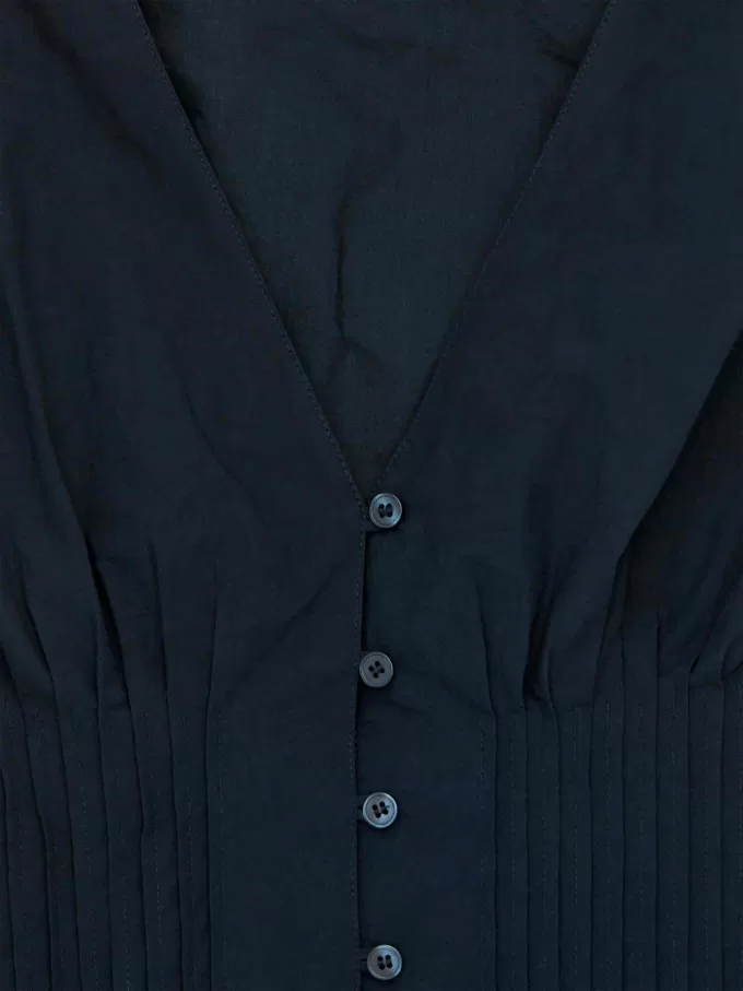 Bubble-Hem Pintuck Top