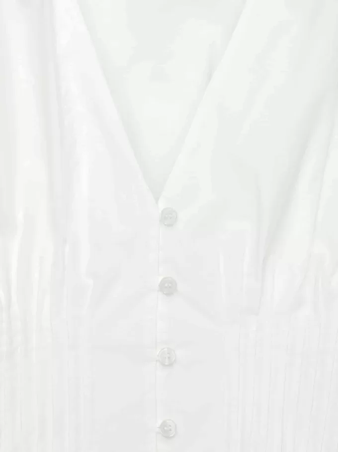 Bubble-Hem Pintuck Top