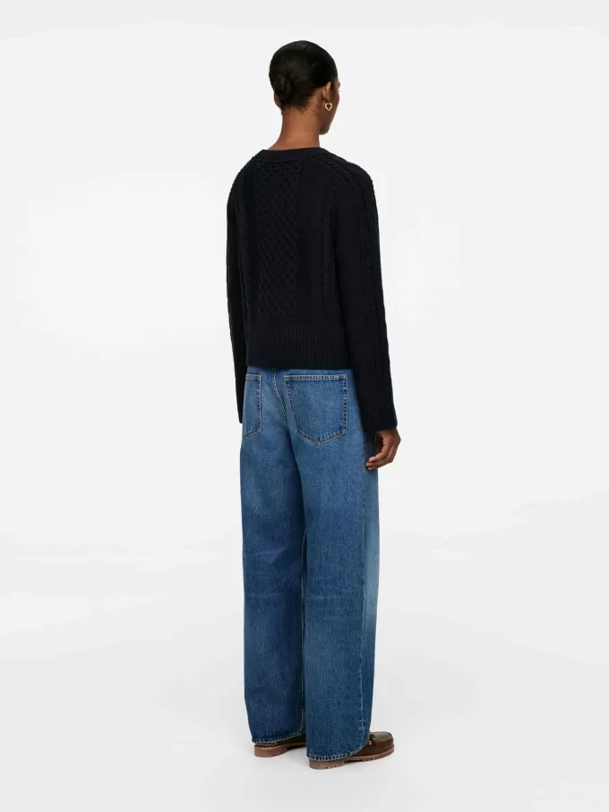 Cable-Knit Wool Cardigan
