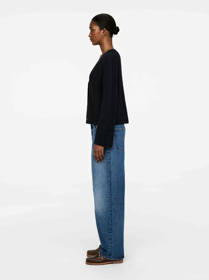 Cable-Knit Wool Cardigan