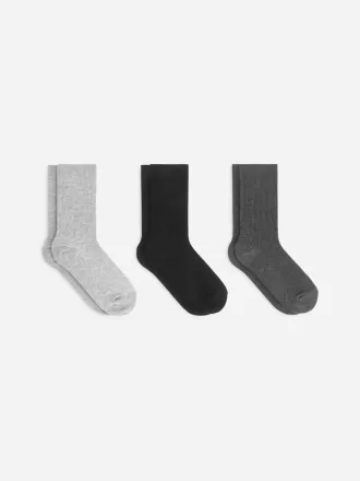 Cotton Rib Socks Set of 3