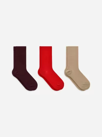 Cotton Rib Socks Set of 3