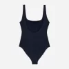 Crinkle Square Neck Swimsuit