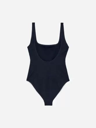 Crinkle Square Neck Swimsuit