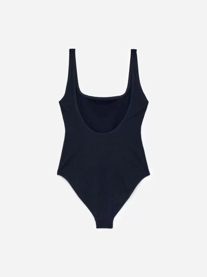 Crinkle Square Neck Swimsuit