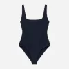 Crinkle Square Neck Swimsuit