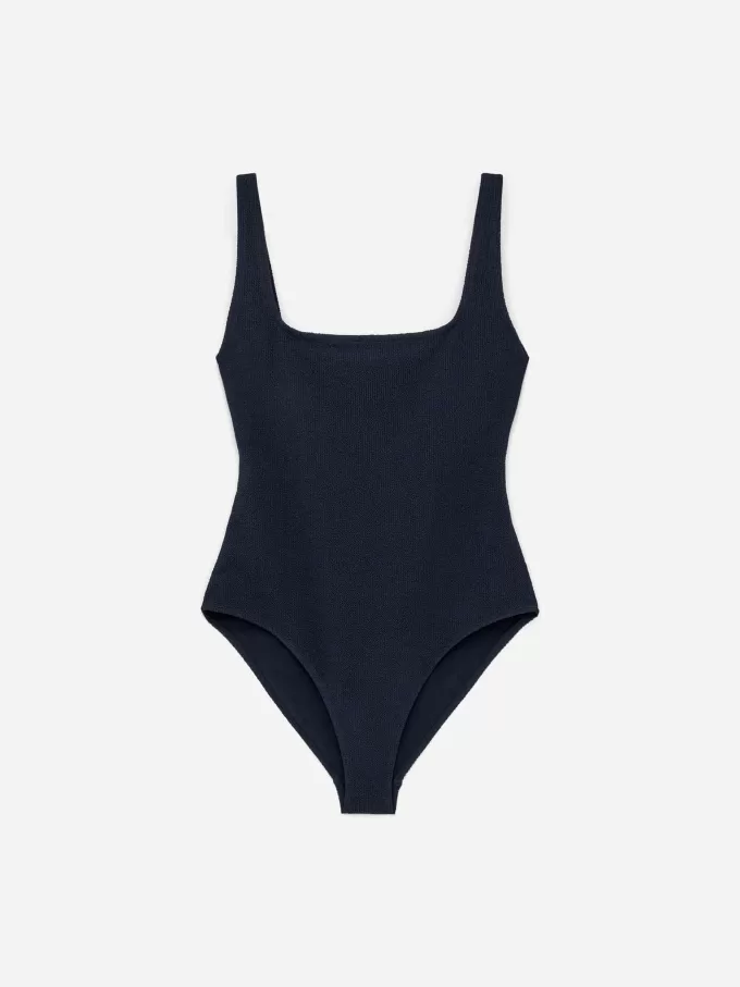 Crinkle Square Neck Swimsuit