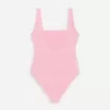 Crinkle Square Neck Swimsuit