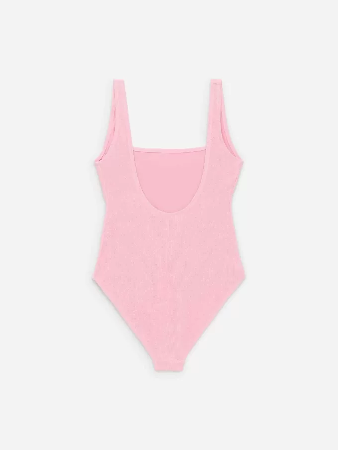 Crinkle Square Neck Swimsuit