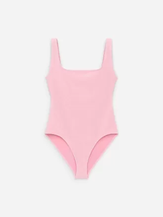 Crinkle Square Neck Swimsuit