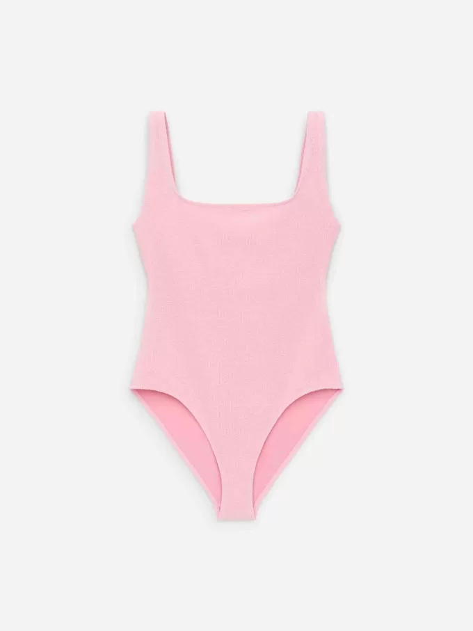 Crinkle Square Neck Swimsuit