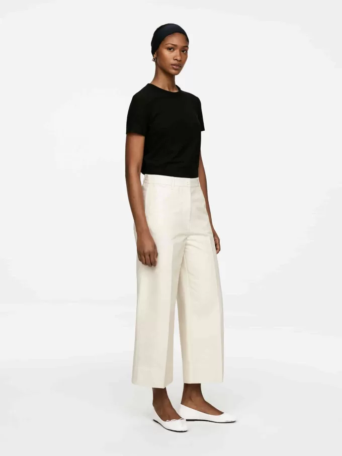 Cropped Cotton Trousers