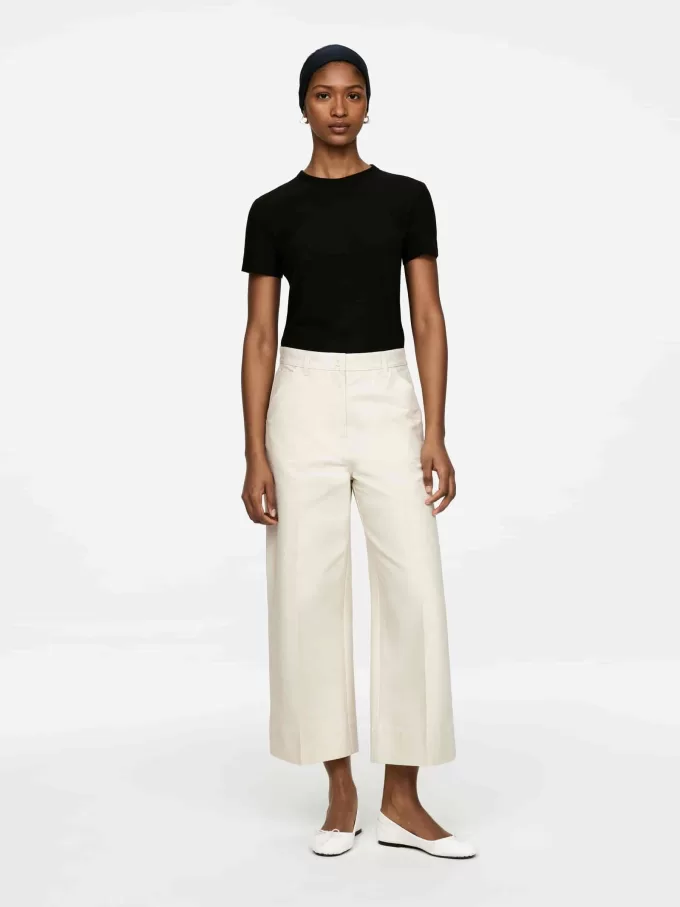 Cropped Cotton Trousers