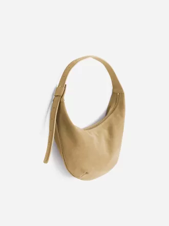 Curved Suede Bag