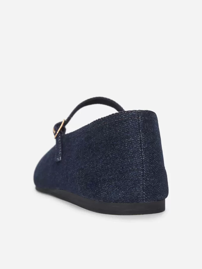 Denim Mary Jane Flats