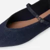 Denim Mary Jane Flats