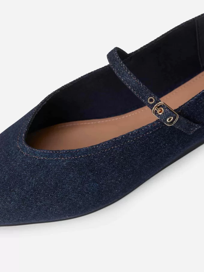 Denim Mary Jane Flats