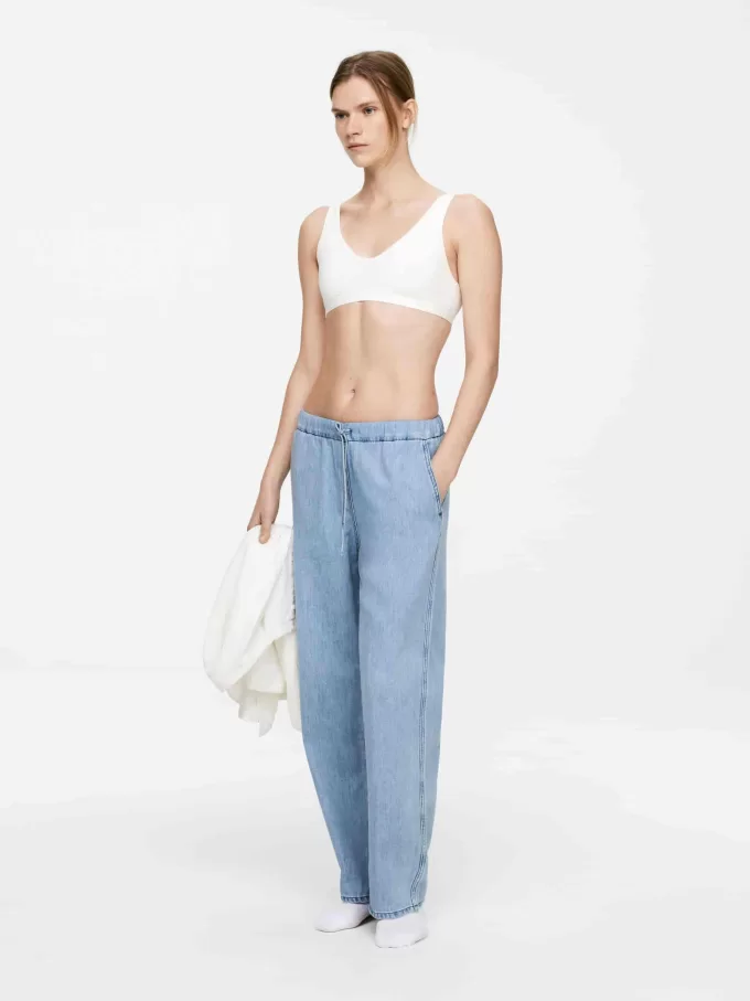 Drawstring Denim Trousers