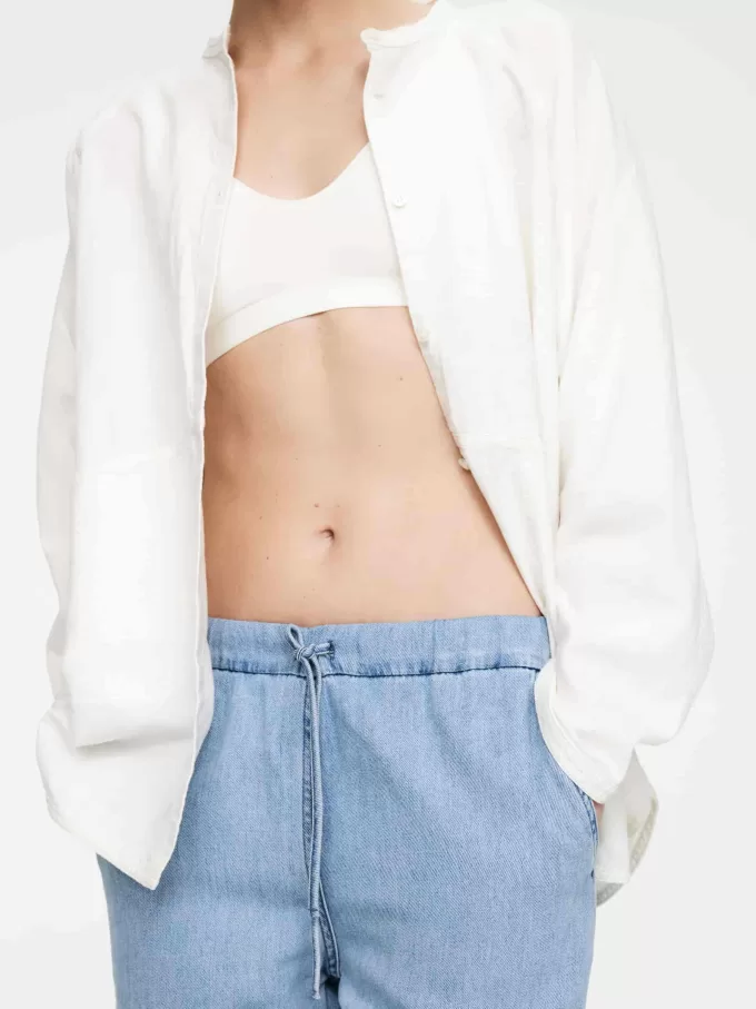 Drawstring Denim Trousers