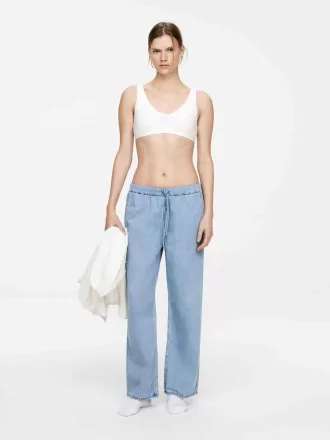 Drawstring Denim Trousers