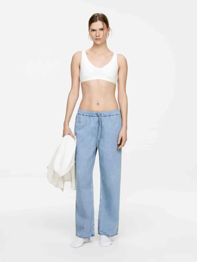 Drawstring Denim Trousers