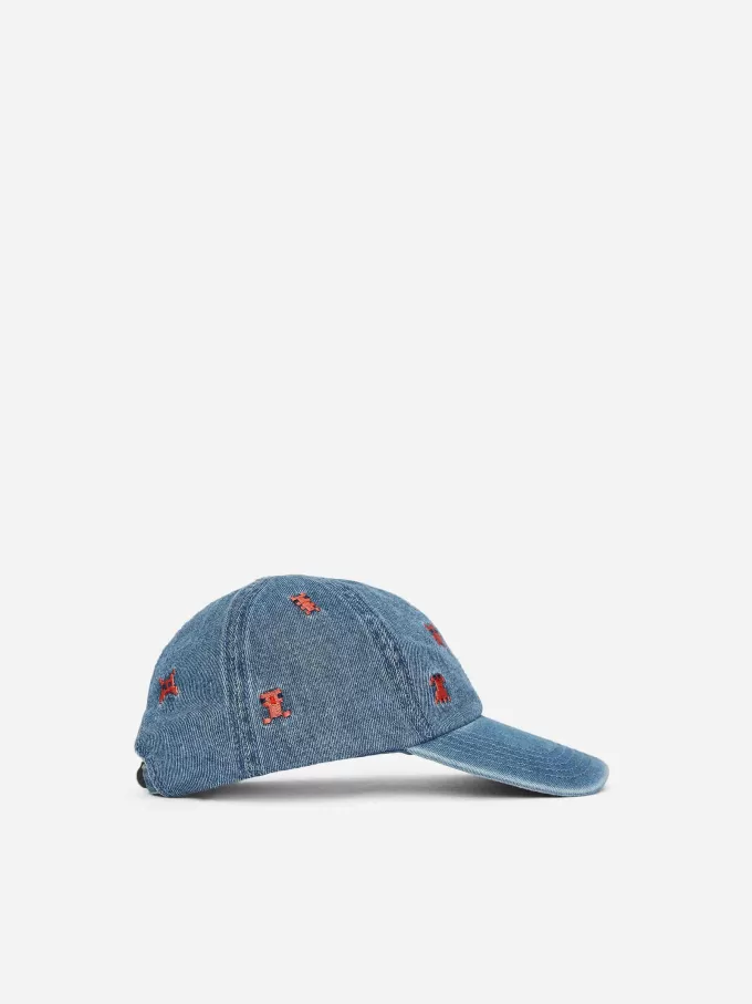 Embroidered Denim Cap