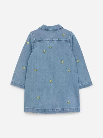 Embroidered Denim Dress