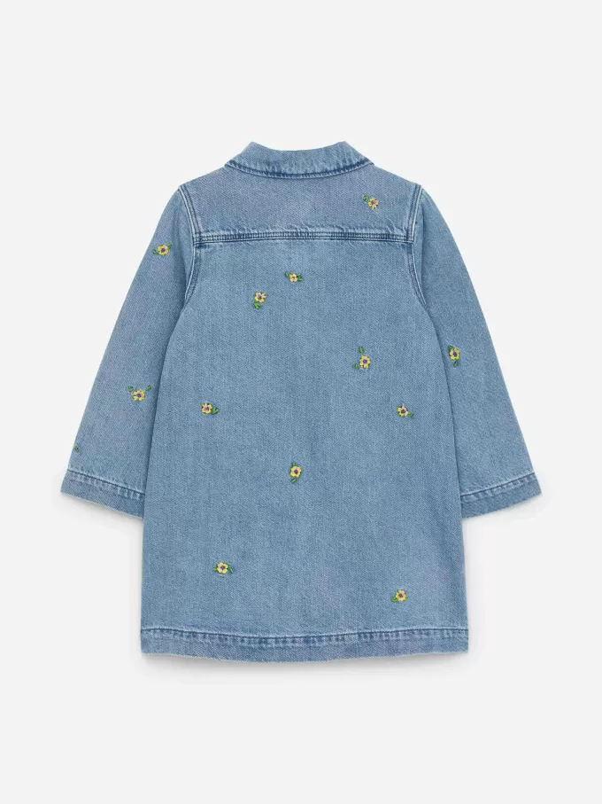Embroidered Denim Dress