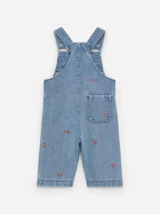 Embroidered Denim Dungarees