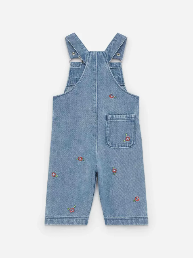 Embroidered Denim Dungarees