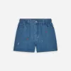 Embroidered Denim Shorts