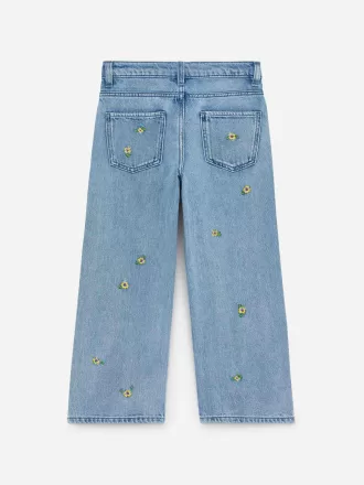 Embroidered Denim Trousers