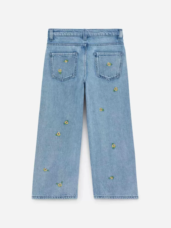 Embroidered Denim Trousers