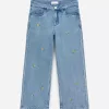 Embroidered Denim Trousers