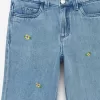 Embroidered Denim Trousers