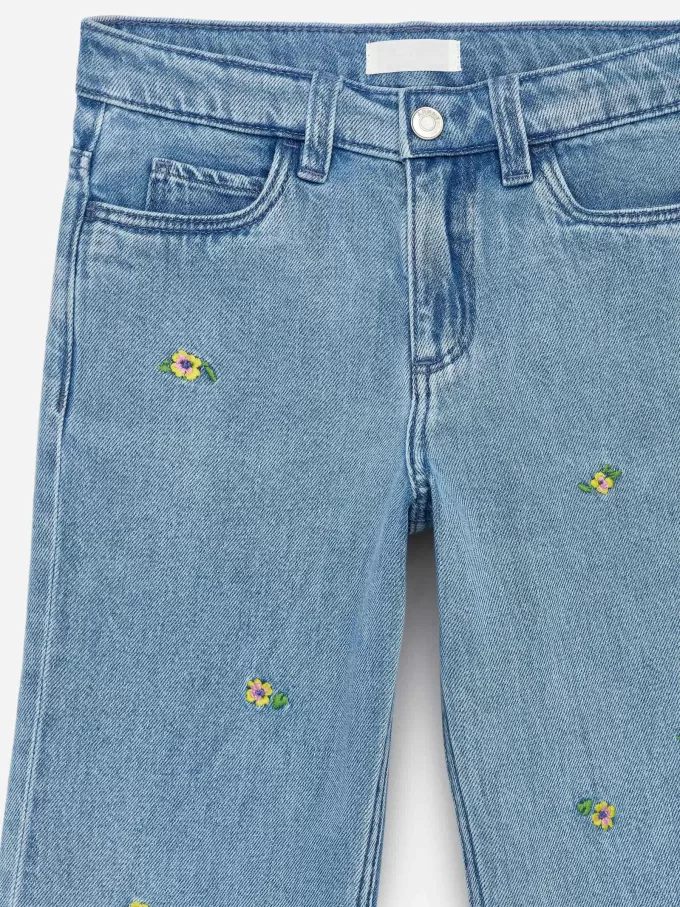 Embroidered Denim Trousers
