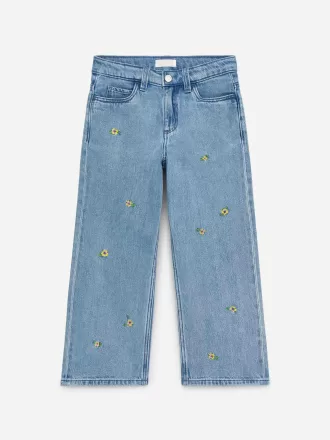 Embroidered Denim Trousers
