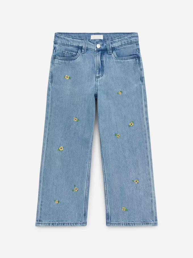 Embroidered Denim Trousers