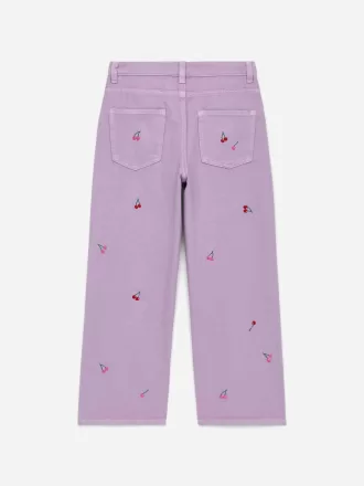 Embroidered Denim Trousers