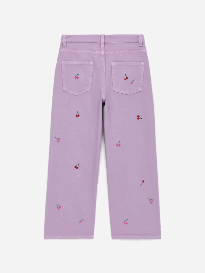 Embroidered Denim Trousers