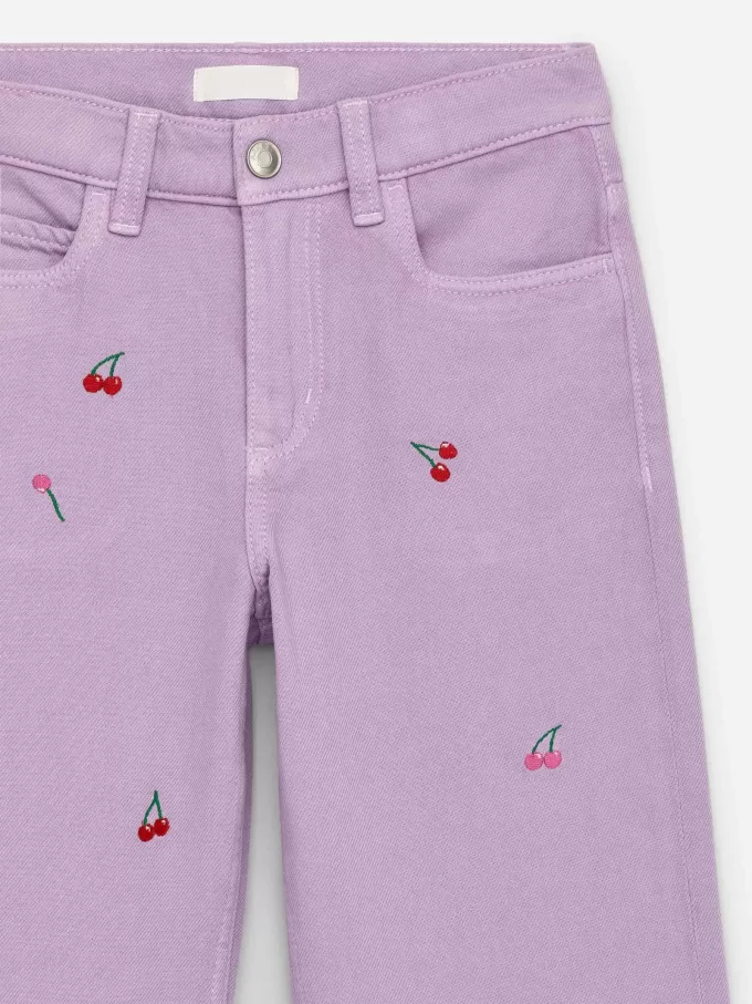 Embroidered Denim Trousers